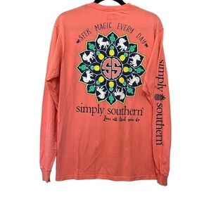 Simply Southern Seek Magic Every Day Peach Long Sleeve Shirt